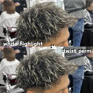 カラー パーマ メンズ 笹江 瑞穂のヘアスタイル