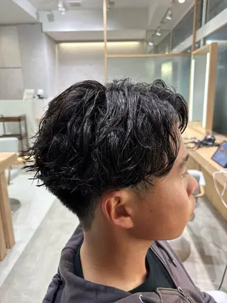 パーマ メンズ メンズパーマ& 透明感カラー✨レオのヘアスタイル
