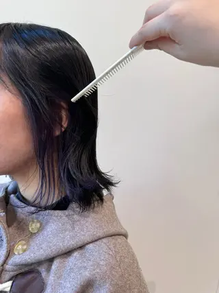 セミロング カラー カーリーパーマ/ 透明ｶﾗｰ/MIKUのヘアスタイル