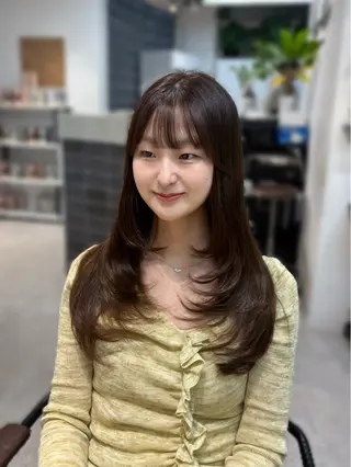 ロング カラー ninaアイドル前髪 ×透明感🎀のヘアスタイル