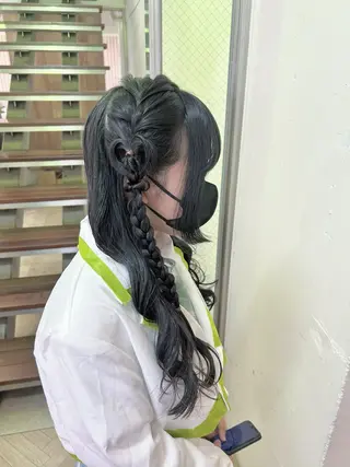 ロング ヘアアレンジ ♛︎ きっか ♛︎ ヘアアレンジ🩵のヘアスタイル