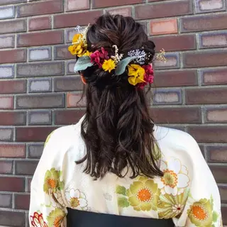 ミディアム ヘアアレンジ 北堀江【HUE】 アオキ　コータのヘアスタイル