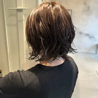 ミディアム カラー パーマ 笹原 叶のヘアスタイル