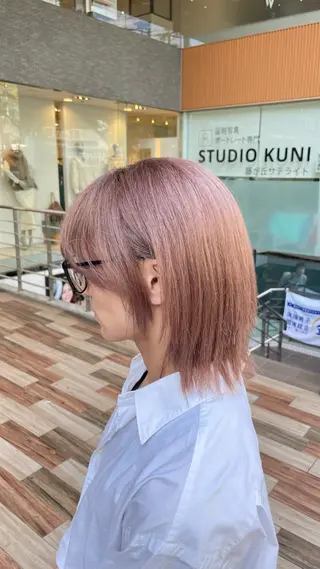 ショート カラー オリーブカラー🫒/ ハッシュカット/みゆのヘアスタイル