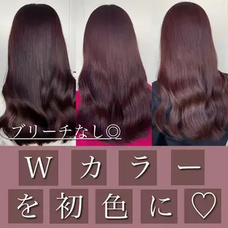 ロング カラー ブリーチなし Wカラー🩷星野翔太のヘアスタイル