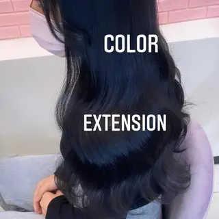 ロング カラー エクステ🩵ブリーチ 韓国ヘア🩵KAEのヘアスタイル