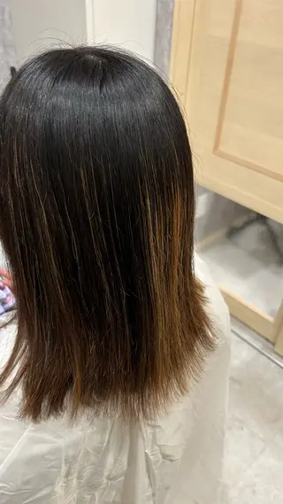 セミロング カラー 似合わせ 顔周りYUUGAのヘアスタイル