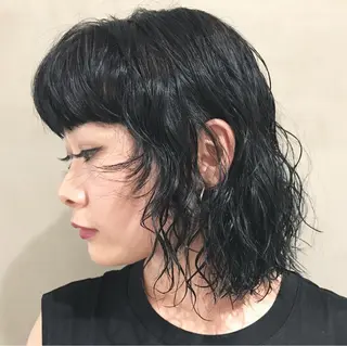 ミディアム カラー パーマ 優作 〜圧倒的信頼〜のヘアスタイル