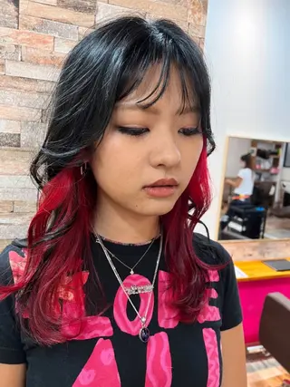 ロング カラー ヘアカラー&縮毛矯正 STAR☆RIVERのヘアスタイル