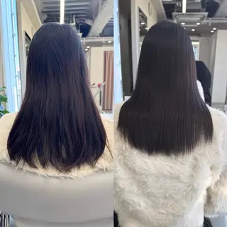 セミロング 髪質改善 赤み消しカラー山本のヘアスタイル