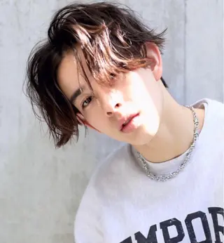 ミディアム パーマ メンズ AKI アキのヘアスタイル