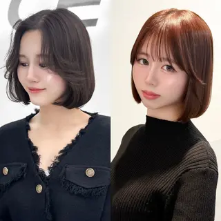 ショート カラー ヘアアレンジ 縮毛矯正🤍 盛れるボブ/ひかりのヘアスタイル
