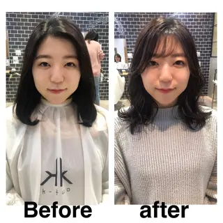 ミディアム カラー 中村 美穂のヘアスタイル