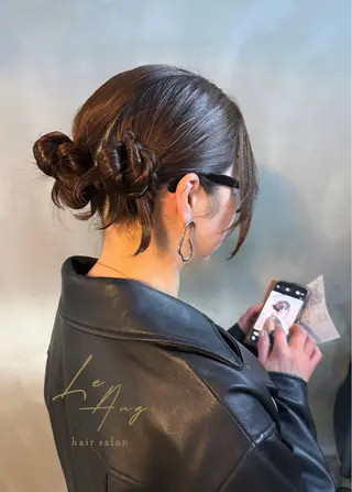 ミディアム ヘアアレンジ LeAng所属・佐伯 桃のヘアスタイル