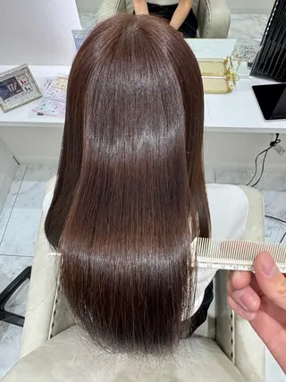 セミロング ✨髪質改善美髪×🩵 艶透明感カラータイガのヘアスタイル