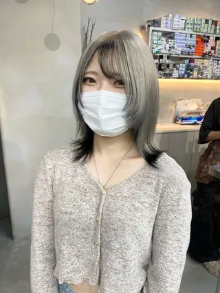 ミディアム カラー 前橋 姫奈のヘアスタイル