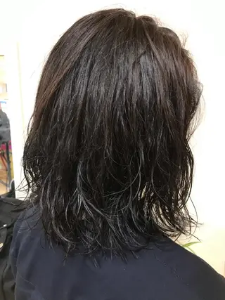ミディアム カラー パーマ 横田 尚登のヘアスタイル