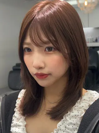 セミロング カラー 💍モテる艶髪 透明感カラー💖のヘアスタイル