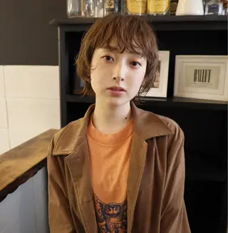 ショート カラー パーマ 山口 悟のヘアスタイル