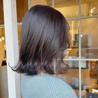 ミディアム カラー 【完全個室】髪質改善 暖色カラー/山崎唯奈のヘアスタイル