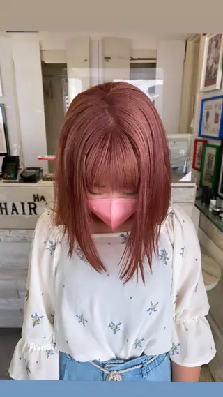 ミディアム カラー レイヤーウルフ エクステ磯部のヘアスタイル
