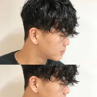ショート パーマ メンズ 嶋佐 昌大 シマサマオのヘアスタイル
