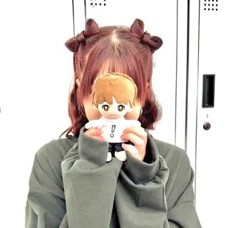 セミロング ヘアアレンジ ヘアメ🎀推しカラー 🥣横浜/しほ🧸のヘアスタイル