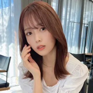 ミディアム カラー 髪質改善/韓国ヘア 顔まわり特化yutoのヘアスタイル