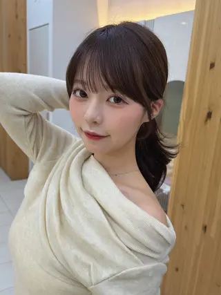 セミロング レイヤー/顔周り /透明感/TAKUのヘアスタイル