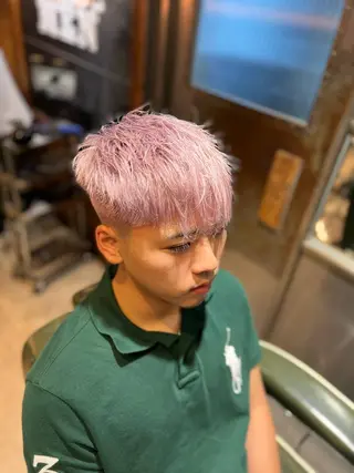 ショート カラー メンズ 🎱メンズフェード 特化HYOGA🎱のヘアスタイル