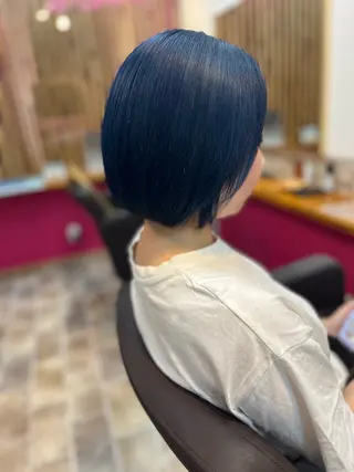 ショート カラー ヘアカラー&縮毛矯正 STAR☆RIVERのヘアスタイル