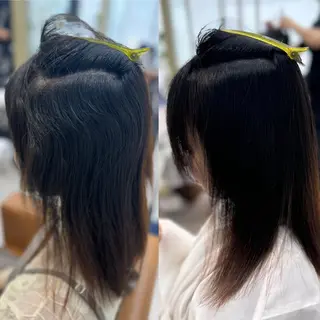 ミディアム 中顔面短縮 顔まわり新田大翔のヘアスタイル