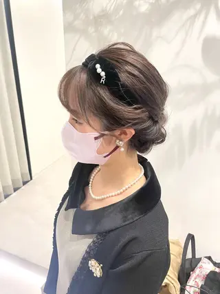セミロング ヘアアレンジ ヘアセット ✴︎Mai✴︎銀座のヘアスタイル