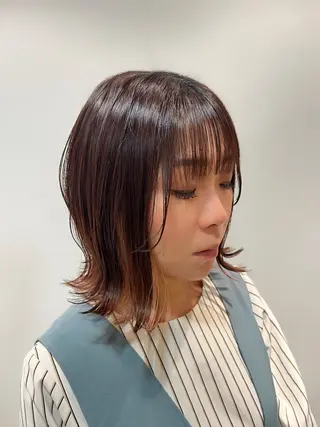 ミディアム ️ちば🩵JILLE 恵比寿 透明感カラーのヘアスタイル