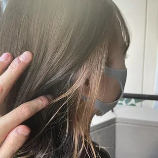 ミディアム カラー パーマ ヘアアレンジ メンズ キッズ ネイル マツエク・マツパ 切りっぱなしヘアボブ ミディアムヘアRYOのヘアスタイル