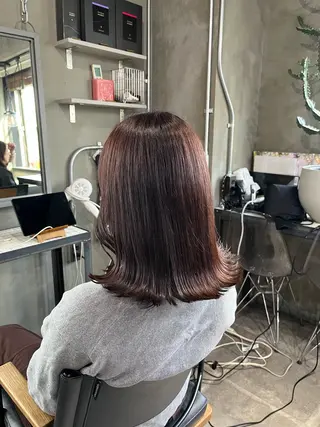 ミディアム カラー 透明感♥韓国ヘア HINAのヘアスタイル
