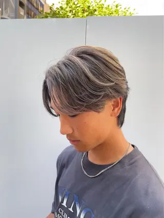 ショート カラー パーマ ヘアアレンジ メンズ メンズバレイヤージュ 🌫ハイライトのヘアスタイル