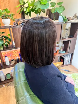 ミディアム カラー まゆ/髪質改善 ストレート/スパ🫧のヘアスタイル