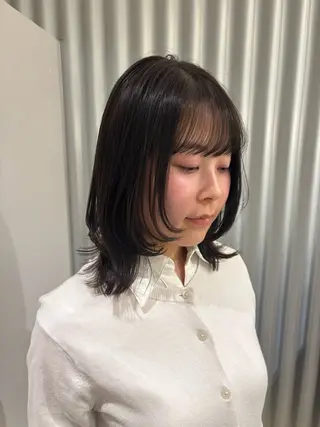 ミディアム カラー パーマ ヘアアレンジ 押切 響 のヘアスタイル