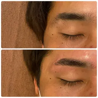 アイブロウ 漢眉毛/メンズパーマ /メッシュ/ヒロヤのヘアスタイル