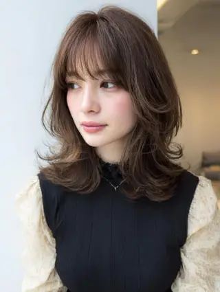 ミディアム 絶対可愛い暖色カラー 🌷うる艶🌷結奈✨のヘアスタイル