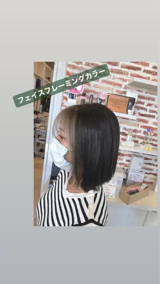 ミディアム カラー 東恩納 誠のヘアスタイル