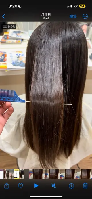 ロング 朝が楽になる艶髪縮毛 ✨中稲明梨のヘアスタイル