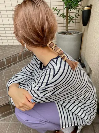 セミロング ヘアアレンジ 仙田 遥のヘアスタイル