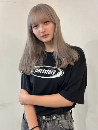 セミロング いざわりお /梅田/ブリーチのヘアスタイル