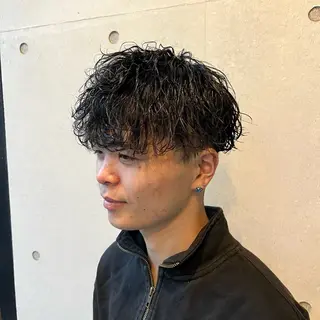 ショート カラー パーマ メンズ特化 美容師かずまのヘアスタイル