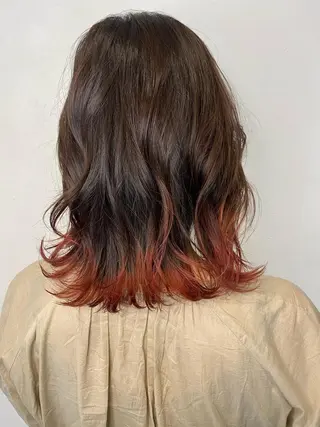 セミロング カラー デザインカラー モデル募集🌈のヘアスタイル