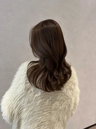 セミロング カラー レイヤー/ハッシュ 渋谷/サッタのヘアスタイル