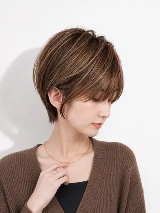 ショート カラー パーマ KAKKY/ショート レイヤー/千種/池下のヘアスタイル