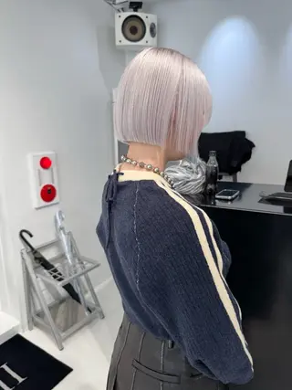ショート カラー ヘアアレンジ 艶ハイトーン/ヘア アレンジAYAKAのヘアスタイル